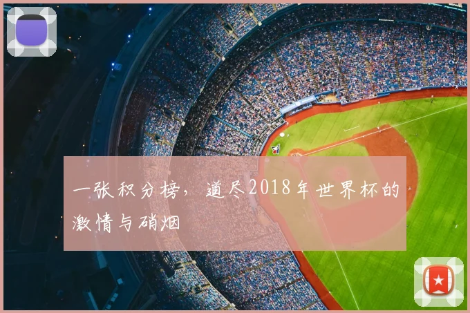 一张积分榜，道尽2018年世界杯的激情与硝烟